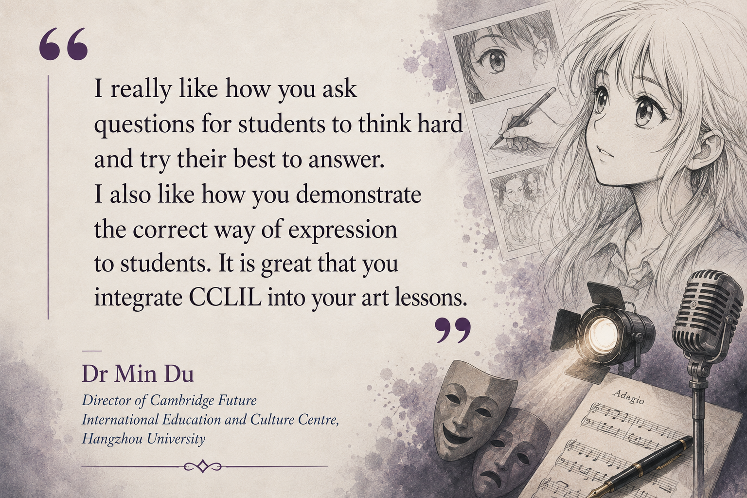 Testimonial from Dr Min Du, Director of Cambridge Future International Education and Culture Centre, Hangzhou University