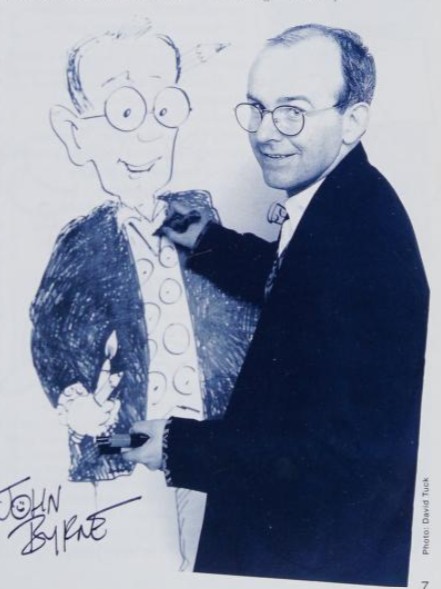 John Byrne as resident cartoonist on Nickelodeon TV